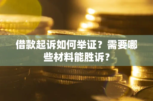 武汉借款起诉如何举证？需要哪些材料能胜诉？