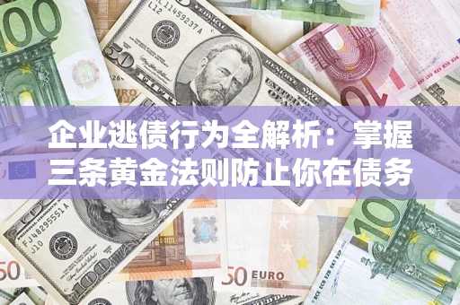 武汉企业逃债行为全解析：掌握三条黄金法则防止你在债务乱局中“踩雷”