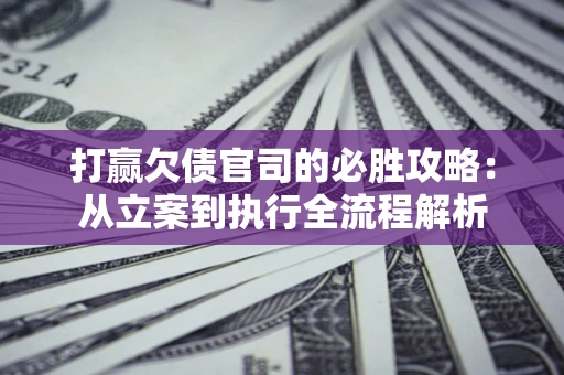 武汉打赢欠债官司的必胜攻略：从立案到执行全流程解析