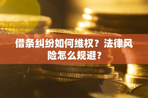 武汉借条纠纷如何维权？法律风险怎么规避？